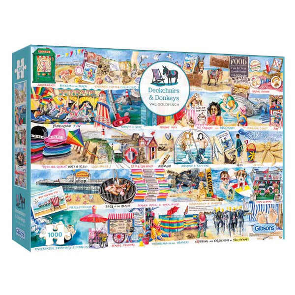 Gibsons Deckchairs & Donkeys 1000 Piece Jigsaw Puzzle image 1
