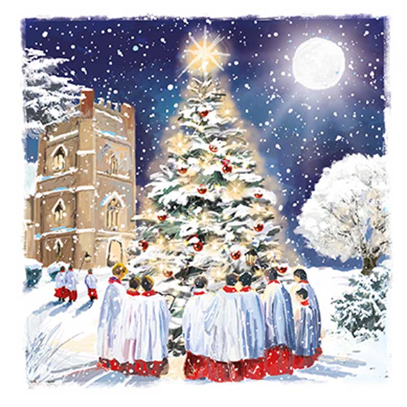 Ling Design Charity Christmas Cards - Choir At The Tree (Pack of 6) image 0