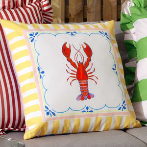 Furn Lobster Brunch Stripes Outdoor Cushion, 45 x 45cm image 0