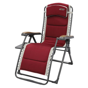 Quest Elite Bordeaux Pro Relax XL Outdoor Chair in Red with Side Table &amp; Headrest image 4