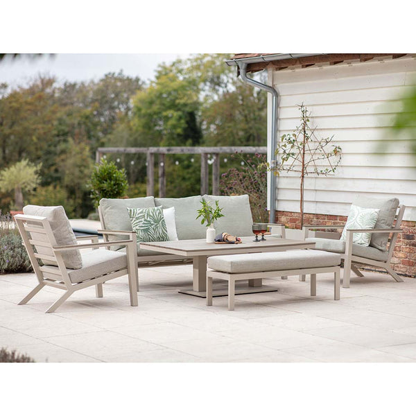 Bramblecrest Zurich 7-Seat Lounge Set in Mocha with Height-Adjustable Table image 2