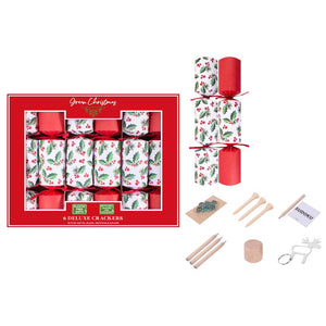 Green Christmas 6 Deluxe Eco Holly Crackers image 0