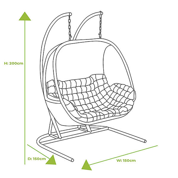 Hartman Heritage Double Hanging Egg Chair - Beech with Dove Cushion image 5