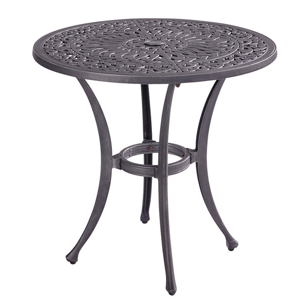 Hartman Capri Metal Bistro Set in Antique Grey with Platinum Cushions image 6