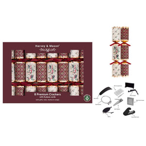 Harvey &amp; Mason 8 Premium Burgundy Joy Crackers image 0