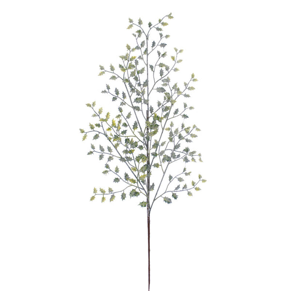 Festive Green Frosted Holly Spray (72cm) image 0