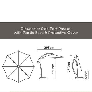 Bramblecrest Gloucester 3m Round Cantilever Parasol in Sand with Base &amp; Cover image 6