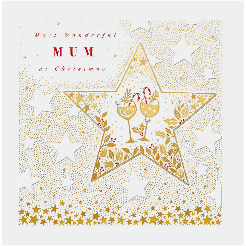 Woodmansterne Star with Glasses Mum Christmas Card image 0