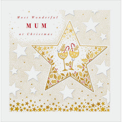 Woodmansterne Star with Glasses Mum Christmas Card image 0