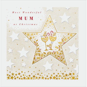 Woodmansterne Star with Glasses Mum Christmas Card image 0