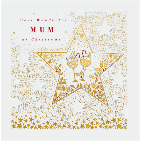 Woodmansterne Star with Glasses Mum Christmas Card image 0