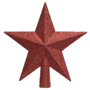 Decoris Shatterproof Star Tree Topper - Christmas Red image