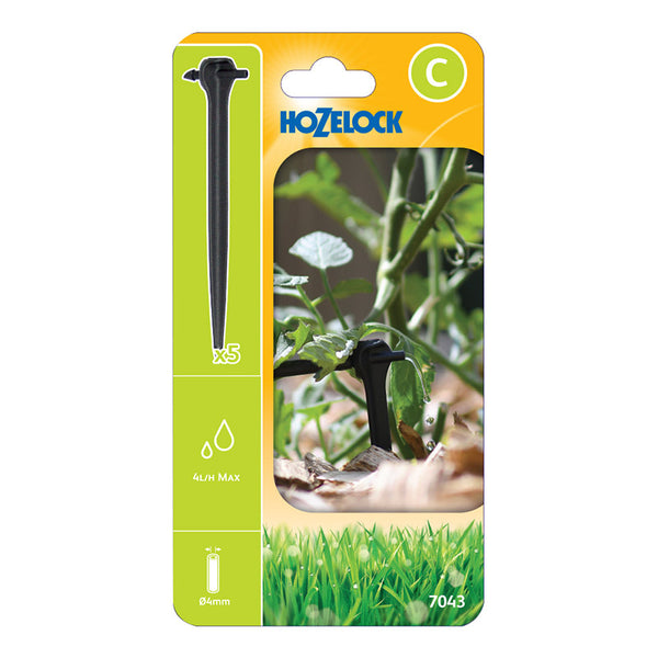 Hozelock End-of-Line Pressure Compensating Dripper Spikes (Pack of 5) image 0