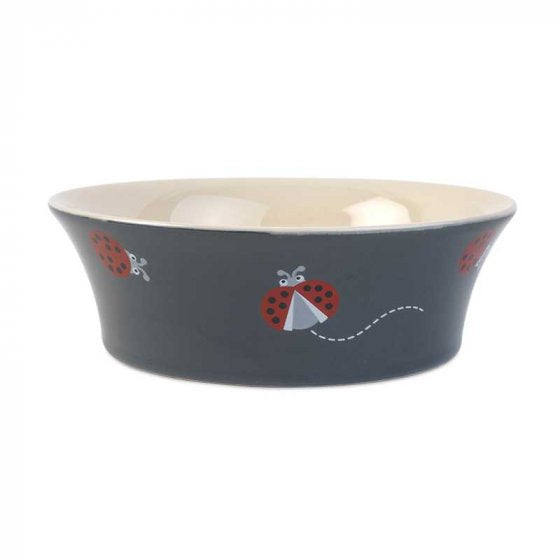 Zoon Flared Ladybug Ceramic Dog Bowl image 0