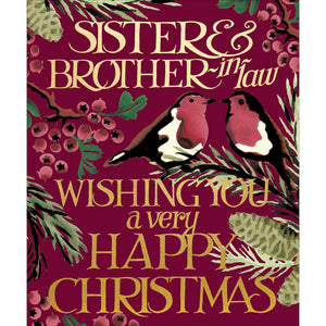 Woodmansterne Robins Sister & Brother-In-Law Christmas Card image 0