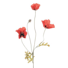 Floralsilk Red Field Poppy - 3 Flowers (64cm) image 0