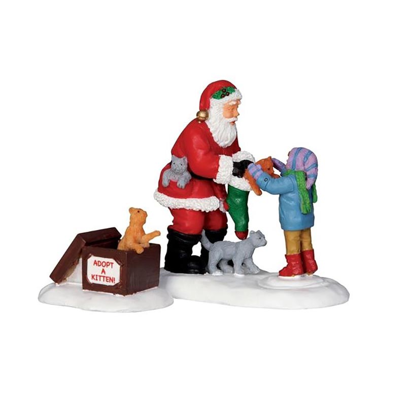 Lemax Santa & Kittens (Set of 2) image 0