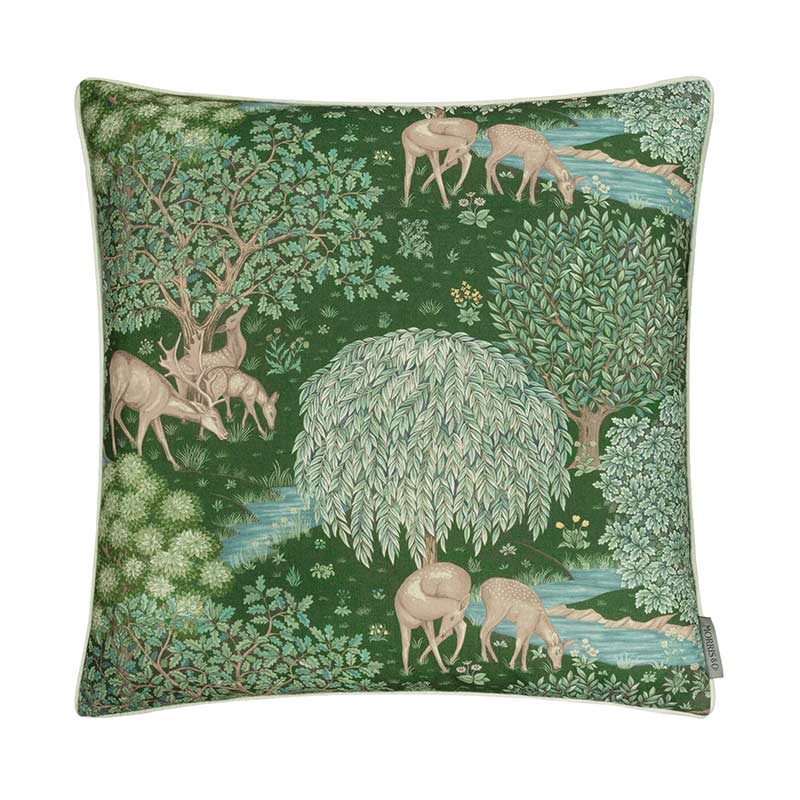 Morris &amp; Co The Brook Forest Green Outdoor Cushion, 55 x 55cm image 0
