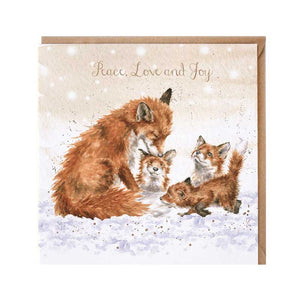 Wrendale Designs Peace, Love & Joy Christmas Card image 0