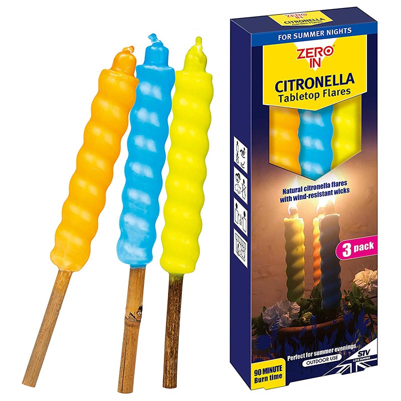 Zero In Citronella Tabletop Flares (Pack of 3) image 0
