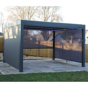 Supremo Belfort Grey Rectangular Pergola with Curtains & LEDs (4m x 3m) image 3