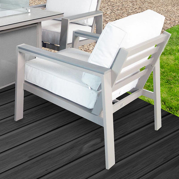 Supremo Melbury 4 Seat Square Firepit Dining Set in Taupe image 2
