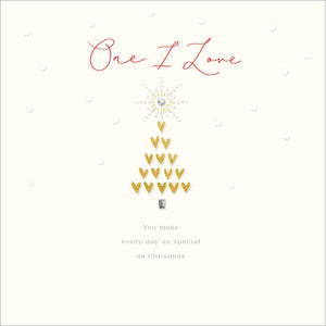 Woodmansterne Tree Of Hearts One I Love Christmas Card image 0
