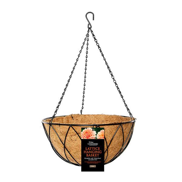 Tom Chambers Lattice Hanging Basket with Liner - 35cm image