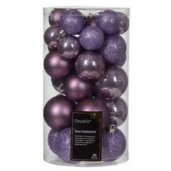 Decoris Shatterproof Baubles in Crystal Lilac (Pack of 30) image 0