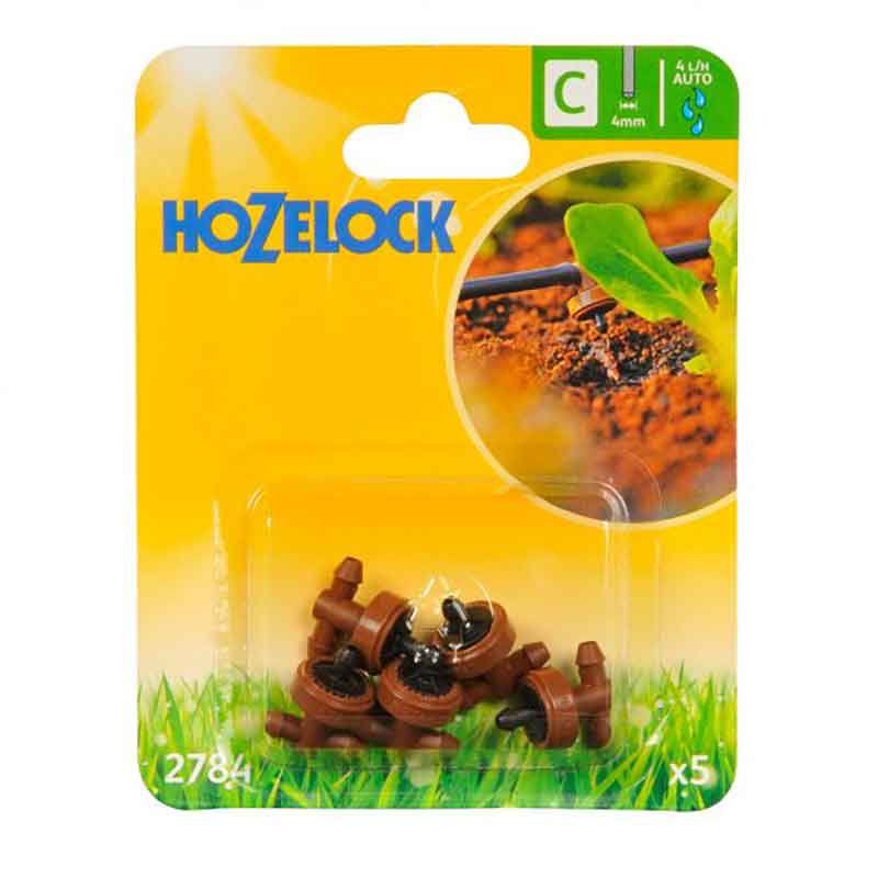Hozelock 4 LPH In Line Pressure Compensating Drippers (Pack of 5) image 0