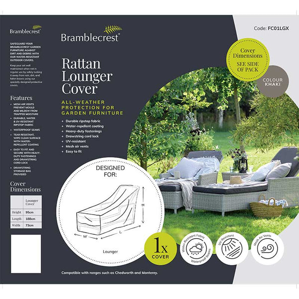 Bramblecrest Cover for Rattan Sun Lounger image 1
