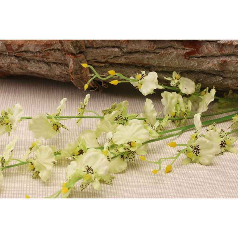 Green & Cream Dancing Orchid Stem (88cm) image 0