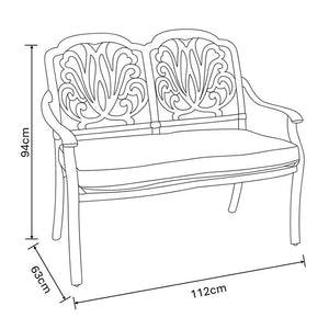 Hartman Capri High Back Bench in Antique Grey with Platinum Cushion image 5