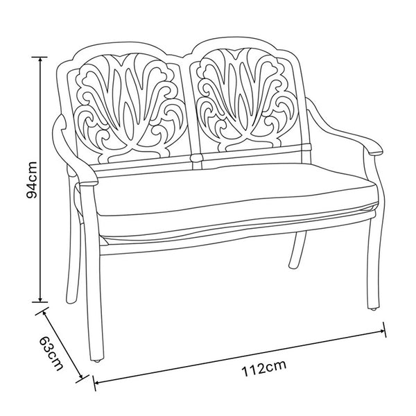 Hartman Capri High Back Bench in Antique Grey with Platinum Cushion image 5
