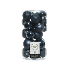 Decoris Shatterproof Baubles in Night Blue (Pack of 30) image 0