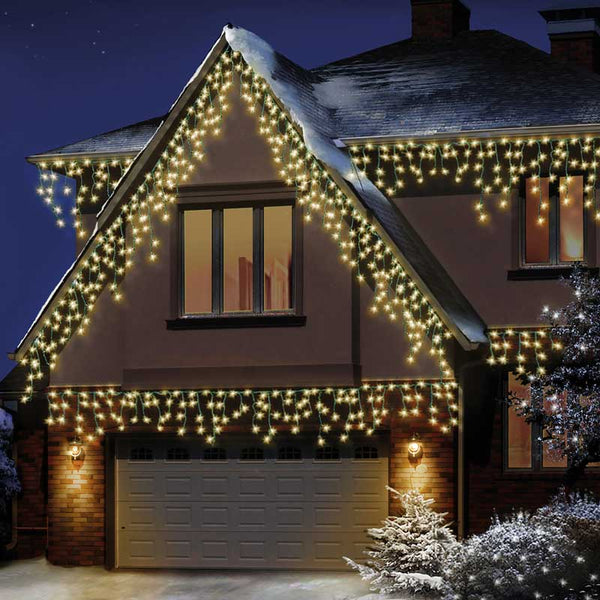 Premier 240 LED SNOWING ICICLEBRIGHTS with Timer - Warm White image 0