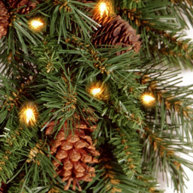 National Tree Pine Cone Christmas Garland with LED Lights image 0