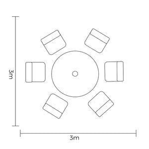 Hartman Buxton 6 Seat Round Dining Set, with 2.5m Parasol &amp; Base image 9