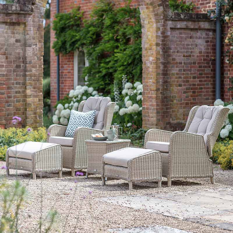 Bramblecrest Chedworth 2 Seat Recliner Set in Sandstone Rattan image 0