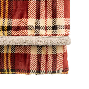 Kilburn & Scott Tartan Sherpa Throw in Red image 7