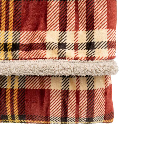 Kilburn & Scott Tartan Sherpa Throw in Red image 7
