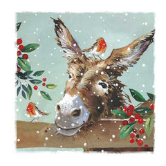Ling Design Charity Christmas Cards - Donkey & Robin (Pack of 6) image 0
