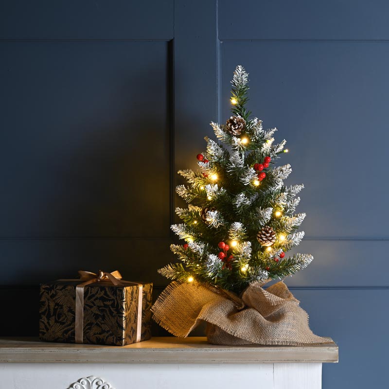 Festive Pre-Lit Berry &amp; Cone Table Tree image 0