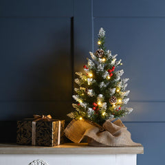 Festive Pre-Lit Berry &amp; Cone Table Tree image 0