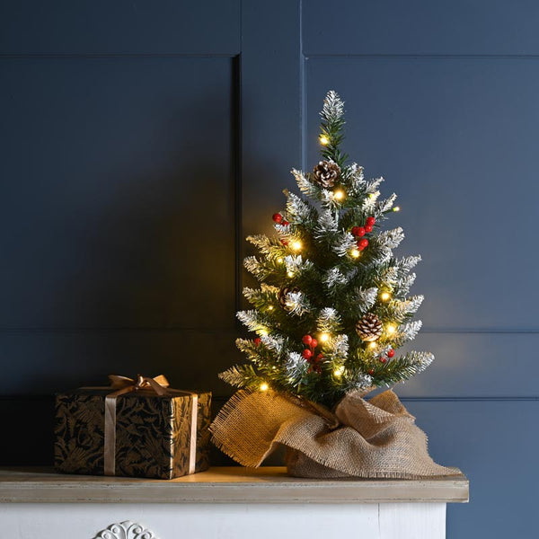 Festive Pre-Lit Berry &amp; Cone Table Tree image 0