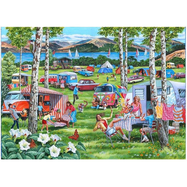 House of Puzzles Camping Chaos Big 500 Piece Jigsaw Puzzle image 0