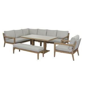 Bramblecrest Maine 8-Seat L-Shape Modular Sofa Set with Height Adjustable Table image 6