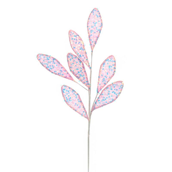Festive Light Pink Leaf Stem (69cm) image 0