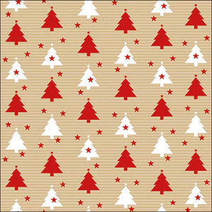 Ambiente Paper Napkins - Red Trees & Stars (Pack of 20) image 0