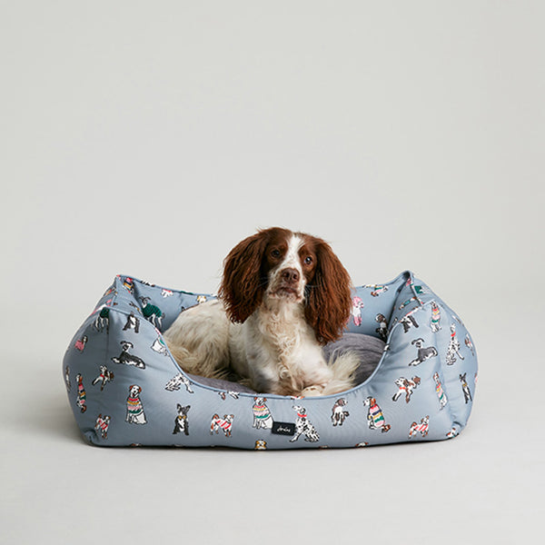 Joules Rainbow Dogs Box Bed - Large image